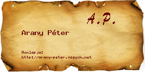 Arany Péter névjegykártya